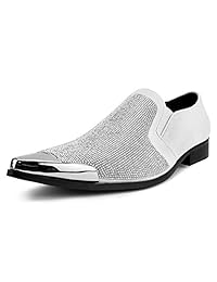 Bolano Rhinestone embellecido Vamp & Faux Gamuza Trim con punta de metal Smoking Shoe Style Dezzy, Corre Pequeño Tamaño 1 2 Up