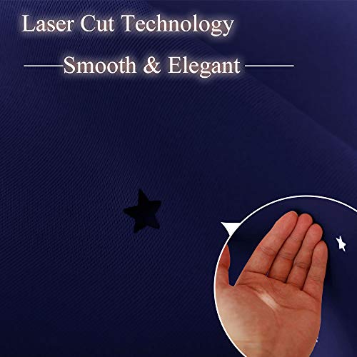 image for NICETOWN Starry Sky Curtains for Nursery - Navy Grommet Design Window 