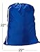 Nylon Laundry Bag - Locking Drawstring Closure and Machine Washable. These Bags will Fit a Laundry Basket or Hamper and Strong Enough to Carry up to Three Loads of Clothes. (Royal Blue)