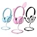 EINSKEY Kids Headphones with Panda Bear, Stainless Steel Adjustable Headband, Food-Grade Silicone Skin, Volume Limited Wired On-Ear Headset for Children Boys & Girls