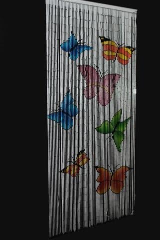 Butterfly Beaded Bamboo Door Curtain Amazon Co Uk Kitchen Home
