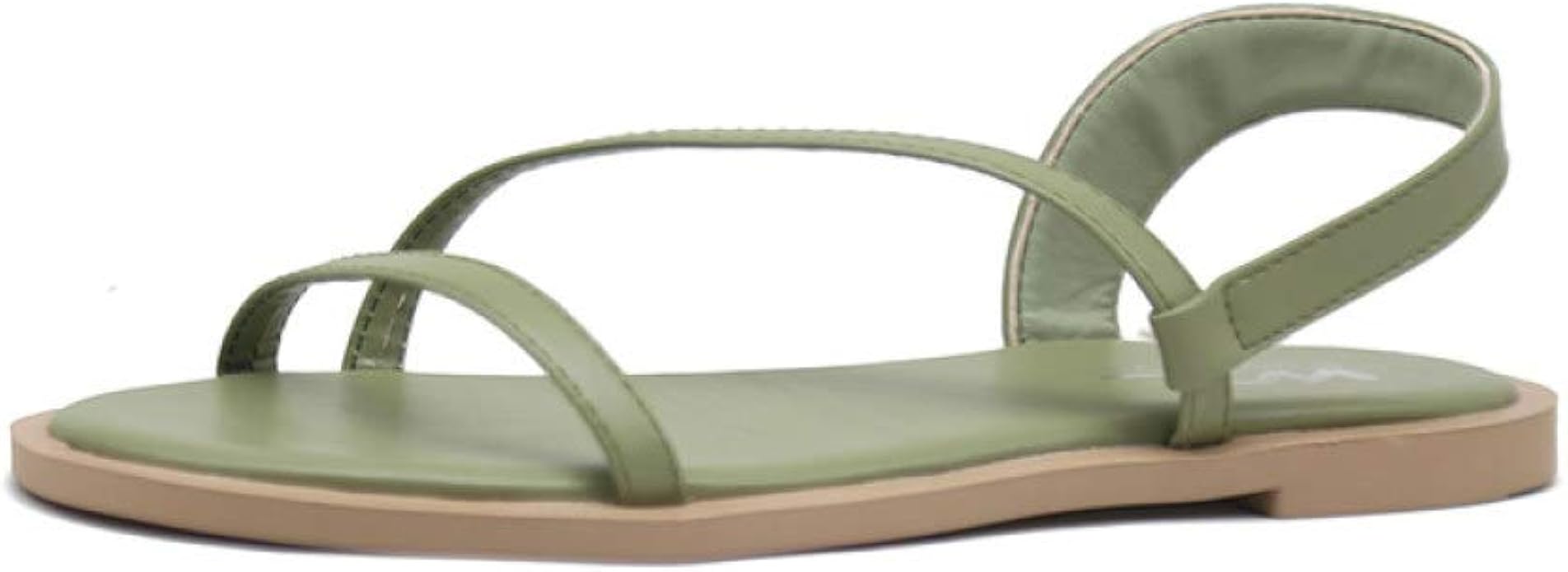 Amazon.com | Wide Width Flat Sandals for Women Cross Strap Slingback Comfy Flexible Slip on Low 
