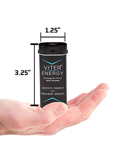 Viter Energy Wintergreen Caffeinated Mints - 40mg Caffeine & B-Vitamins Per Powerful Sugar Free Mint. Boost Energy, Focus & Fresh Breath. 2 Pieces Replace 1 Coffee, Energy Drink, Caffeine Candy & Gum - Thumbnail 5