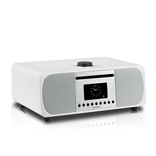 LEMEGA M5+ CD/Wi-Fi/DLNA/Spotify connect /Internet Radio /FM radio with Bluetooth and Clock2.1 Speaker system (Satin White)