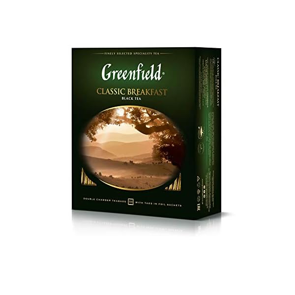 GREENFIELD CLASSIC BREAKFAST | Originaler FrÃ¼hstÃ¼ckstee | Der feinste schwarze Tee | Schwarztee 100 teebeutel | Hochwertiger | Black Tea | 100 Tea Bags | Gluten-frei | Kosher | 200g – Bild 3