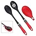 Latest Nylon Cooking Spoon Set With Silicone Spoon Rest - Solid Basting Spoon & Slotted Drain Spoon - Our Nonstick Kitchen Utensils Will Never Scratch Your Pots & Pans - Lifetime Replacement Warranty