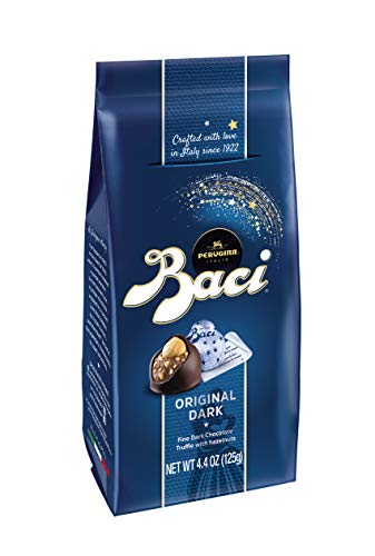 BACI ORIGINAL DARK | FINE DARK CHOCOLATE TRUFFLE WITH HAZELNUTS | 4.4OZ EACH BAG – PACK OF 4