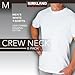 6 Pack Kirkland Signature Men's Crew Neck T-Shirts 100% Cotton Tagless - White (XL)
