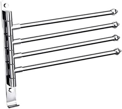タオルハンガー ステンレス スイングアーム 180度 回転 タオル掛け 4本 洗面所 浴室 キッチン