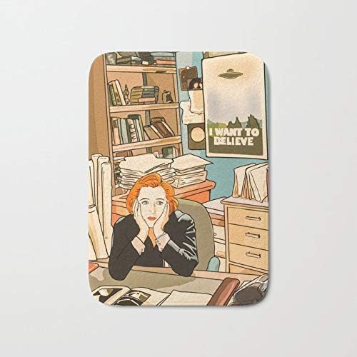 Dana Scully Sit To The Fox Mulders Office 16x24 Inch Doormat Non-Slip Polyester Front Door Mats Washable Entrance Rug For Inside Outside Patio Living Room 16x24(IN)