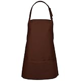 Fame Adult's 3 Pocket Bib Apron-Brown-O/S