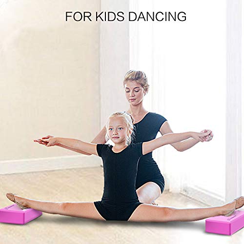 Yogaer Yoga Blocks 2 Pack and Strap Set, Exercise Block with Light Weight Foam Improve Balance and Flexibility for Yoga Pilates Meditation