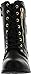 Link Girls Mango-79 Kids Combat Lace Up Quilted Dual Buckle Zip Decor Mid Calf Motorcycle Boots