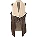 HighFS Women Outerwear Faux Fur Vest Long Gilet Jacket Brown