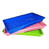 Multi-Color Extra Strength Seedling Trays (No Drain Holes) - 20" x 10", 6 Pack, 2 of Each- for Growing Microgreens, Wheatgrass Seeds, Hydroponic Germination or Fodder 1020 Starter by Bootstrap Farmer