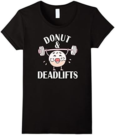 Womens Donut and Deadlifts Tshirt Medium Black
