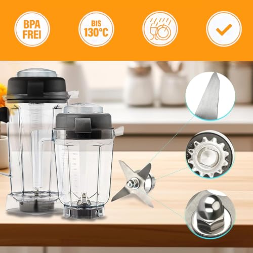 Blender Blade Replacement Part for Vitamix, Blender Wet Blade Assembly Stainless Steel Vitamix Blade Accessories Compatible with Vitamix 5200 Series Blender Mixer 64oz and 32oz Containers