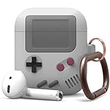 elago AW5 AirPods Case Cover Compatible with Apple Airpods Case, Classic Game Player Design Case with Keychain for AirPods 2&1 (Light Grey) [US Patent Registered]