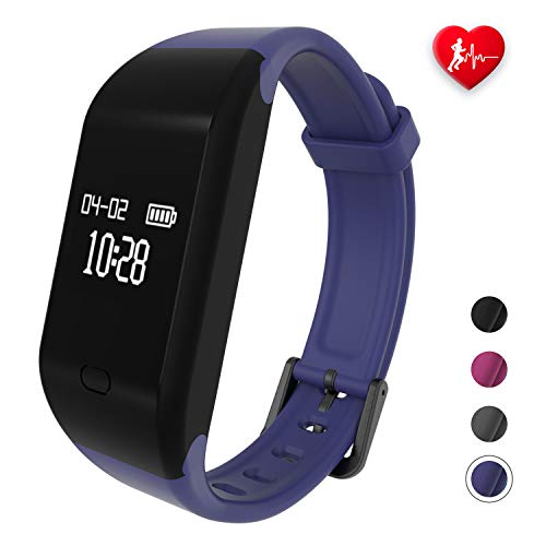 fitpolo Fitness Tracker HR, Activity Fit Tracker with Heart Rate Monitor,Sleep Monitor,Pedometer, Step&Calorie Counter,IP67 Waterproof Smart Watch Wristband for Kids, Men, Women for iPhone Andorid