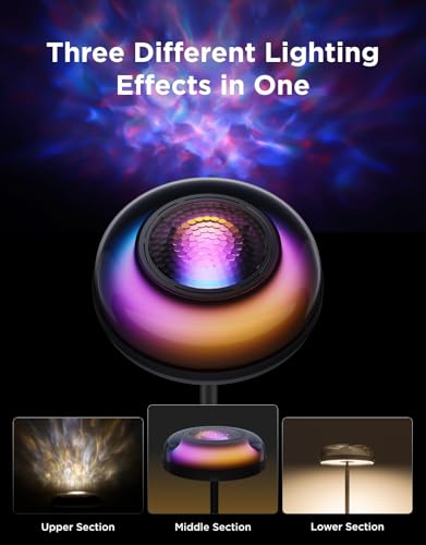 Govee Uplighter Floor Lamp with Nebula Effect, RGBIC Projector, Floor Lamp for Living Room, Compatible with SmartThings, Alexa and Matter, Corner Floor Light, Warm Cool White Standing Lamp