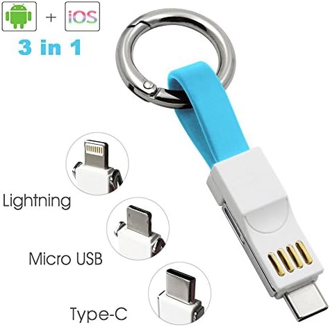 Multi Charger Cable Lightning/Type C/Micro 3 In 1 Multiple Magnetic Charging Cable Keychain Portable Charger