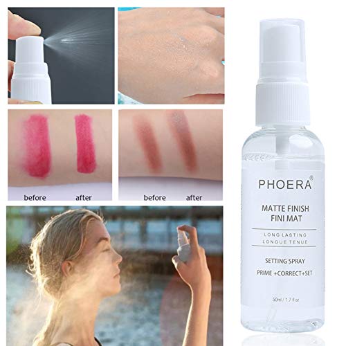 Yiitay Cosmetics Makeup Setting Spray Matte, Moisturiser Spray, 3-in-1 Primer & Correct & Setting Spray, Fixing and Finishing Spray for Face 50ml, Transparent - Thumbnail 3