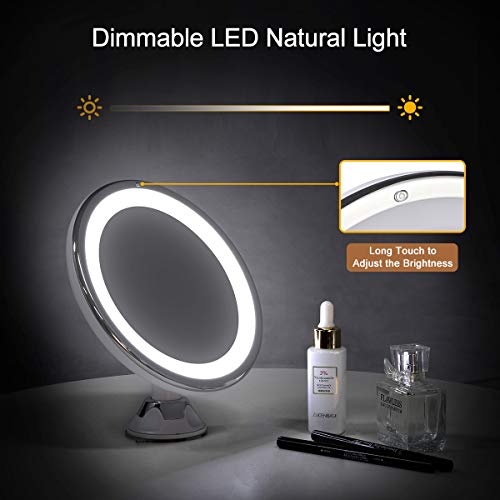 image for KEDSUM Large 10X Magnifying Makeup Mirror with Lights, Dimmable Light