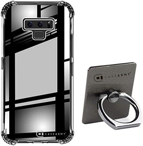 Case Army Galaxy Note 9 Crystal Clear Case [Puffy] Scratch-Resistant Case for Samsung Galaxy Note 9 Soft Flexible Silicone Cover with Shock-Dispersion Technology TPU Bumper Comes With Twist Ring Stand