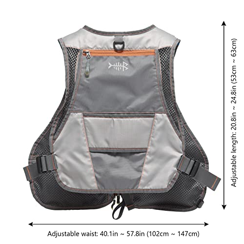 BASSDASH Fly Fishing Vest Adjustable Size with Detachable Water Bottle