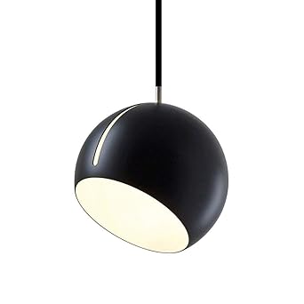 Lámpara colgante redonda, E27, hierro negro, proyector de techo ...