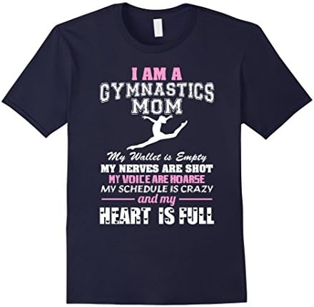 Mens I'm A Gymnastics Mom My Heart Is Full T-Shirt Gift Large Navy