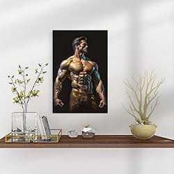 HMLZSJ Nude Muscle Male Torso Portrait Art Gay