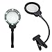 Cavogin Rechargeable Illuminated LED 3X Clip Magnifying Lamp with Metal Clamp - Optical Glass Magnifier Lens with 3 Adjustable Light Settings Detachable Aluminum Handle