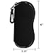 Ultra Light Foam Eyeglass Case – Soft Sunglasses Case with Zipper Closure and Belt Clip for Ultimate Convenience and Protection – Black
