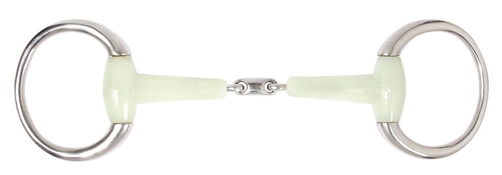 PFIFF Double-Jointed Plastic Eggbutt Snaffle Bit