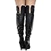 Forever Link Womens Focus-33 Black Vegan Leather Over The Knee Fashion Boots (10)