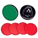 jollylife Black Air Hockey Pushers Set of 2 and 4 Red Pucks