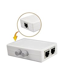 iKKEGOL Mini pulsación de 2 puertos con llave Switch de red RJ45 Splitter Selector Box 100 m 2 in 1 Out o 1 in 2 Out