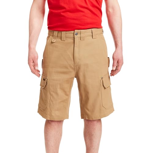 Smith's Workwear Big Men's Stretch Duck Canvas Cargo Work Short Khaki