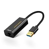 USB 3.0 Network Adapter, CableCreation Gold Plated USB to RJ45 Gigabit Ethernet Adapter Supporting 10/100/1000 Mbps Ethernet for Windows, Mac, macOS X, Black