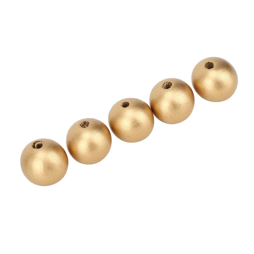 100Pcs Gold Plated Round Spacer Beads, Metal Spacer Beads Small Jewellery Beads Round Loose Beads for Jewellery Making DIY Bracelets Necklaces, 20mm