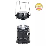 GYY 3 In 1 Solar Rechargeable Collapsible Portable LED Camping Lantern Flashlight for Home Fishing Hiking Backpacking Emergency