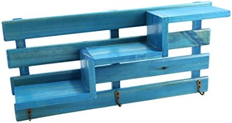 Fcoson Wall Mounted Storage Shelf Flower Pot Rack 3-Tire Succulent Planter Holder Blue