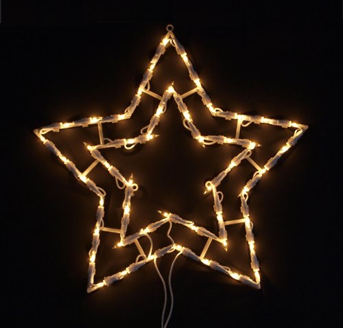 Fensterbild beleuchtet 41cm mit 50 LED, Motiv Stern, mit Saugnapf