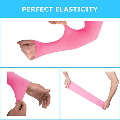 SportsTrail Arm Sleeves for Men & Women, Tatoo Cover up Sleeves to Cover Arms, 1 Pair (Pink)