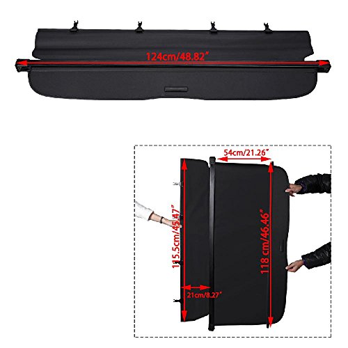 AUXMART Cargo Cover Retractable Security Shade Fit for Subaru Forester 2013-2017 ï¼ˆNot Fits for Models with Automatic Rear Doorï¼‰