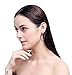 FUNRUN JEWELRY Womens Black Stainless Steel Cubic Zirconia Hoop Earrings 45mm