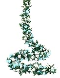 Miracliy 5 Pack 41 FT Fake Rose Vine Flowers Plants Artificial Flower Hanging Rose Ivy Home Hotel Office Wedding Party Garden Craft Art Décor (Blue & White)