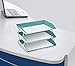 Acrimet Facility 3 Tier Letter Tray, Side Load, Letter Size/A4, Desktop File Organizer, Plastic (Solid Green Color)