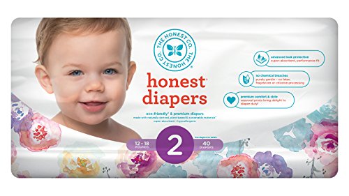 Honest Baby Diapers, Rose Blossom, Size 2, 160 Count